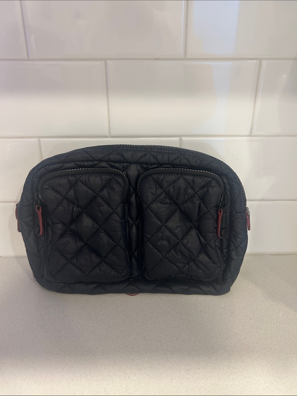 MZ Wallace Quilted Cosmetic Pouch in black